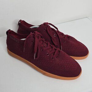 SUAVS Zilker Gum Sole Shoes Mens Sz 13 Maroon Red Low Top Washable Mesh Lace Up